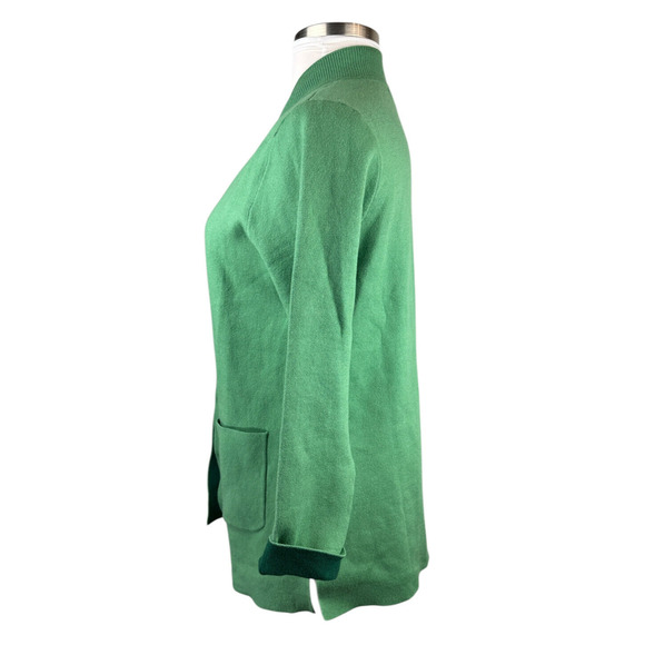 NWT J. Jill Majestic Open Front Cardi Sweater Cardigan Green MP Medium Petite - Picture 6 of 14